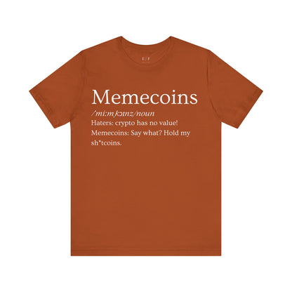 Memecoins Funny Crypto Definition Premium Tshirt