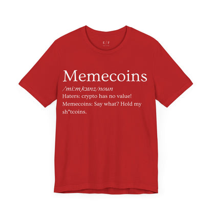 Memecoins Funny Crypto Definition Premium Tshirt