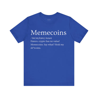 Memecoins Funny Crypto Definition Premium Tshirt