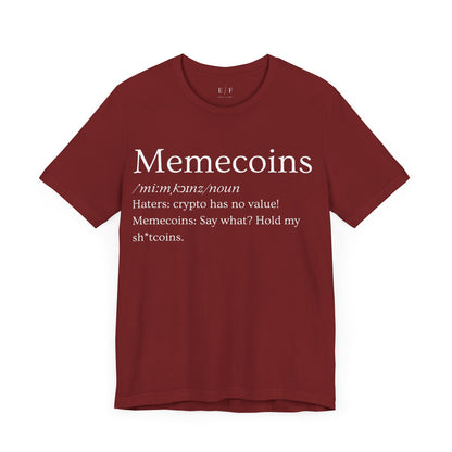 Memecoins Funny Crypto Definition Premium Tshirt