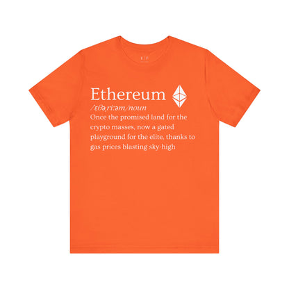 Ethereum Funny Crypto Definition Premium Tshirt