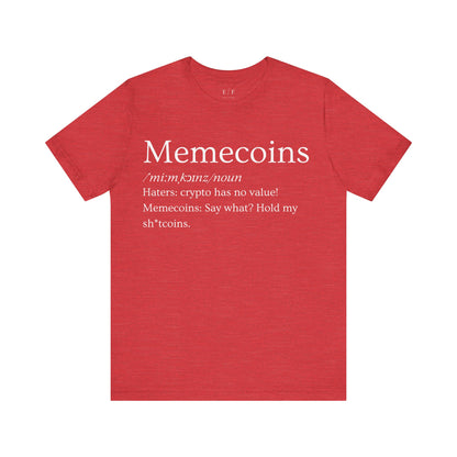 Memecoins Funny Crypto Definition Premium Tshirt